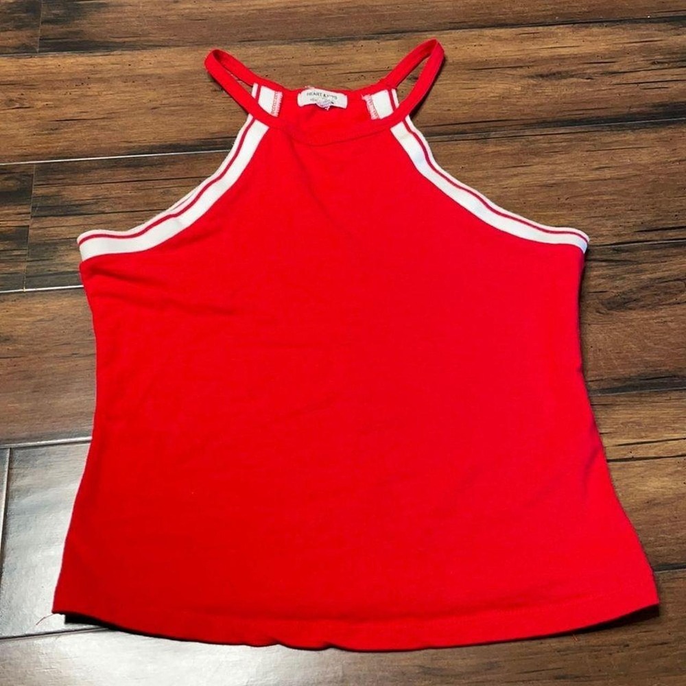 Red‎ and white tank top